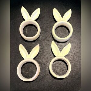 Ceramic Target Iridescent Bunny Ear Napkin Rings 2025